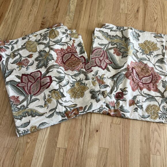 Pottery Barn 2-in-1 Pole Top Cynthia Palampore Printed 2-Curtains 50"x84” EUC - Picture 1 of 5